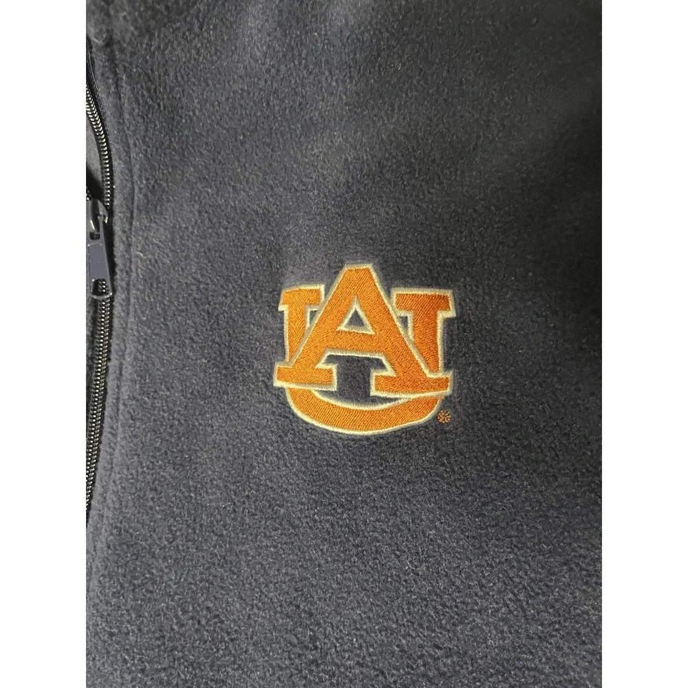 Columbia Auburn Tigers Fleece Vest Men's Size Medium Blue Full Zip Sleeveless